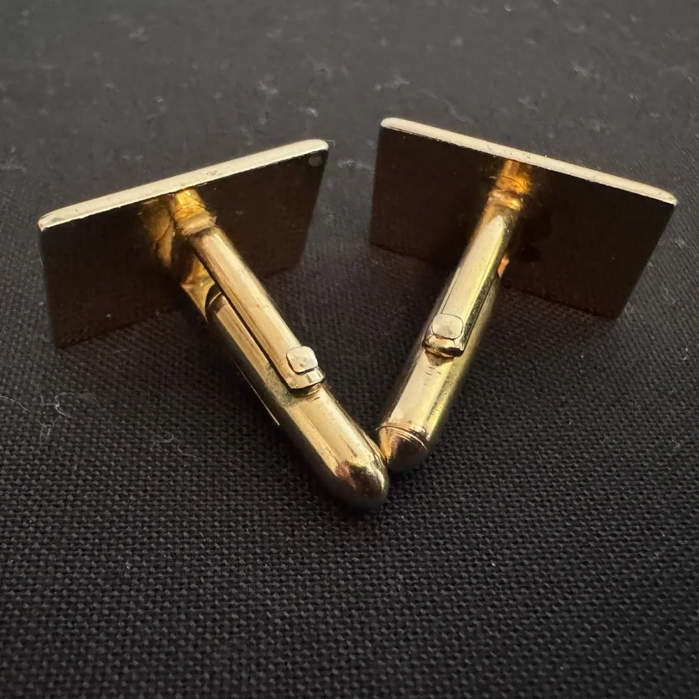 Vintage Gold-Tone Rectangular Cufflinks